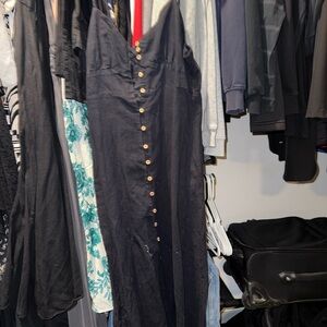 Zara linen black dress